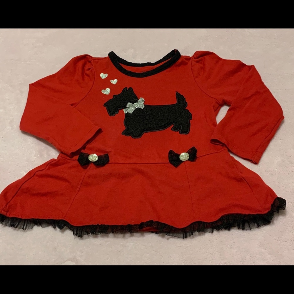 Red and  Black Top Girls 3T